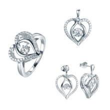 Мода Heart Jewelry Set 925 Sterling Silver